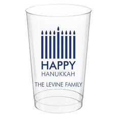 Modern Menorah Hanukkah Clear Plastic Cups