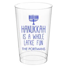 Latke Fun Hanukkah Clear Plastic Cups