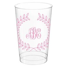 Renaissance Wreath with Monogram Clear Plastic Cups