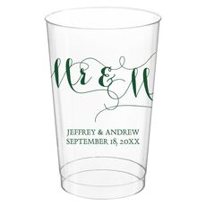 Scroll Mr & Mr Clear Plastic Cups