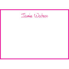 Triple Thick Bordered Flat Note Cards in Your Color Choice - Raised Ink