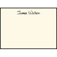 Triple Thick Bordered Flat Note Cards in Your Color Choice - Raised Ink