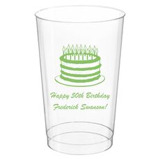Sophisticated Birthday Cake Clear Plastic Cups