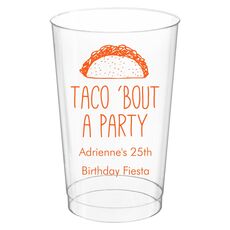 Taco Bout A Party Clear Plastic Cups