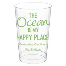 The Ocean is My Happy Place Clear Plastic Cups