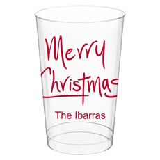 Fun Merry Christmas Clear Plastic Cups