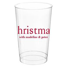 Big Word Christmas Clear Plastic Cups