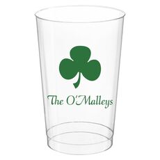 Three Leaf Shamrock Clear Plastic Cups