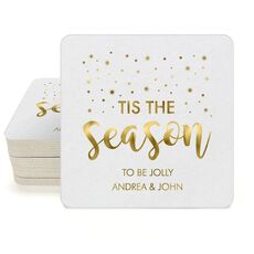 Tis The Season Square Coasters