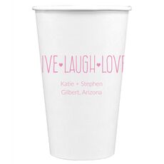 Live Laugh Love Paper Coffee Cups