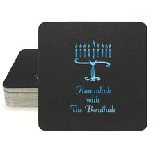 Menorah Square Coasters