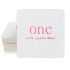 Big Number One Square Coasters