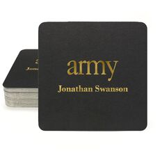 Big Word Army Square Coasters