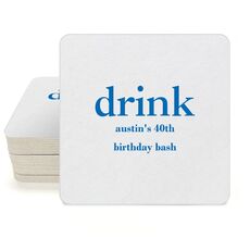 Big Word Drink Square Coasters