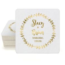 Sweet Wreath Square Coasters