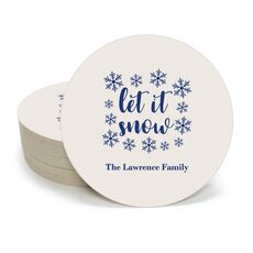 Let It Snow Round Coasters