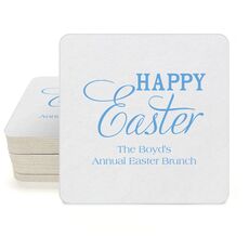 Happy Easter Square Coasters