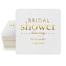 Bridal Shower Honoring Square Coasters