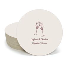 Champagne Crystal Toast Round Coasters