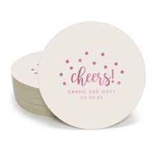 Confetti Dots Cheers Round Coasters
