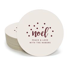 Confetti Dots Noel Round Coasters