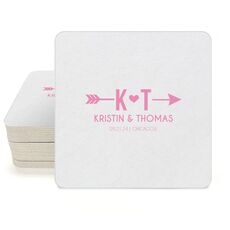Cupid's Arrow Square Coasters