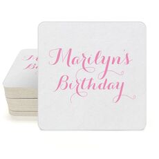 Darling Script Square Coasters