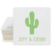 Desert Cactus Square Coasters