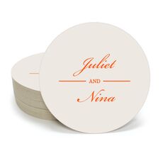 Duo Name Round Coasters