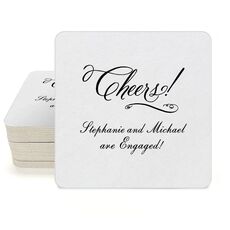 Elegant Cheers Square Coasters