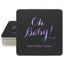 Elegant Oh Baby Square Coasters