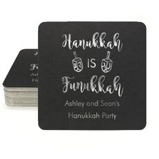 Hanukkah Is Funukkah Square Coasters