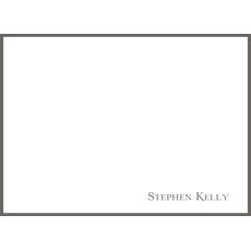 Triple Thick Benchmark Flat Note Cards with Border Color of Your Choice - Raised Ink