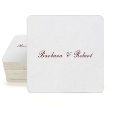 Formal Script Square Coasters