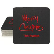 Fun Merry Christmas Square Coasters