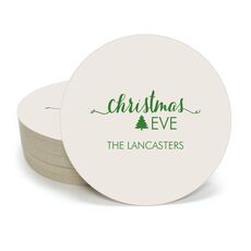 Elegant Christmas Eve Round Coasters