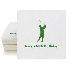 Golf Day Square Coasters