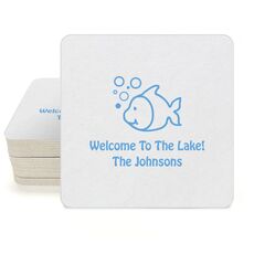 Happy Little Fish Square Coasters