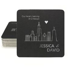 We Love Chicago Square Coasters