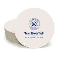 Welcome Aboard Wheel Round Coasters