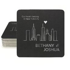 We Love New York City Square Coasters