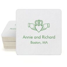 Traditional Irish Claddaugh Square Coasters