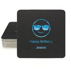 Sunglasses Emoji Square Coasters