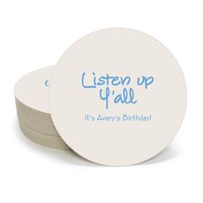 Studio Listen Up Y'All Round Coasters