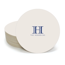 Striped Initial Round Coasters