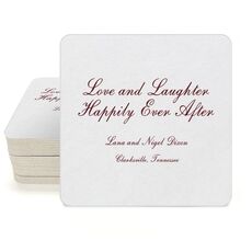Love and Laughter Square Coasters