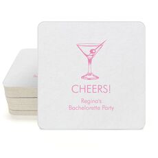 Martini Party Square Coasters