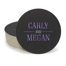 Modern Couple Detail Round Coasters