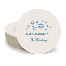 Modern Jewish Star Galaxy Round Coasters