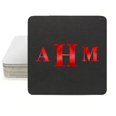 Sophisticated Monogram Square Coasters